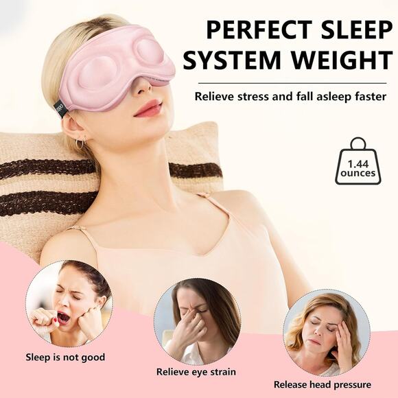 🔥Sleep Masks for Women Men- 3D Pink Sleep Eye Mask as Airplane Travel BNWT🔥 - Picture 6 of 7